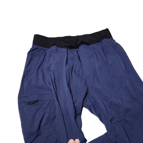 Lululemon lab dance studio pants blue black adjustable ankle 32" pants - Picture 3 of 11